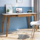 Escrivaninha Mesa Escritório 120cm Madeira Maciça 1 Gaveta Cl