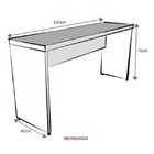 Escrivaninha Mesa Escritório 120cmx42cm 40mm Branca/preto