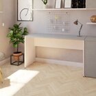 Escrivaninha Mesa Escritório 120cmx47cm 120cm Branca E Cinza