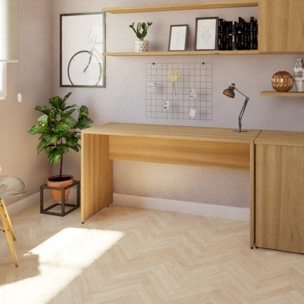 Escrivaninha Mesa Escritório 120cmx47cm 25mm Carvalho Mel