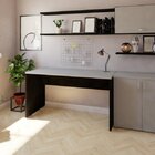 Escrivaninha Mesa Escritório 120cmx70cm 120cm Preto E Cinza C