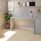 Escrivaninha Mesa Escritório 130cmx47cm 25mm Cinza Cristal