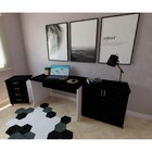 Escrivaninha Mesa Escritório 130cmx60cm 130cm Branco E Preto