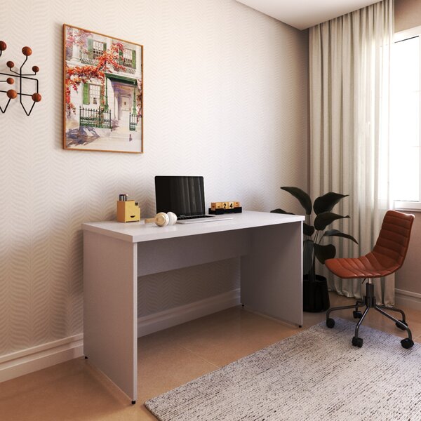 Escrivaninha Mesa Escritório 130cmx60cm Cinza Cristal