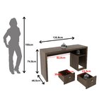 Escrivaninha Mesa Escritório 135,8cm Com 2 Gavetas Me4130 Rus