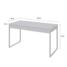 Escrivaninha Mesa Escritório 135cm 2 Gavetas Kuadra Branco/br