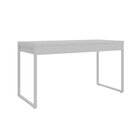 Escrivaninha Mesa Escritório 135cm 2 Gavetas Kuadra Branco/br