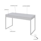 Escrivaninha Mesa Escritório 135cm 2 Gavetas Kuadra Branco/br