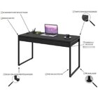 Escrivaninha Mesa Escritório 135cm 2 Gavetas Kuadra Preto Ônix