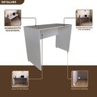 Escrivaninha Mesa Escritório 135cmx60cm 135cm Cinza Cristal C