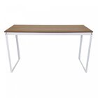 Escrivaninha Mesa Escritório 135x55 135cm Branco E Nogal Bran