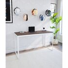 Escrivaninha Mesa Escritório 135x55 Branco / Nogal