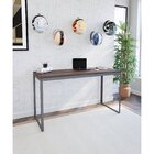 Escrivaninha Mesa Escritório 135x55 Cinza Grafite / Nogal