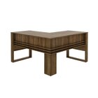 Escrivaninha Mesa Escritório 136cm Em L Com Detalhe Ripado Me