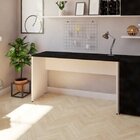 Escrivaninha Mesa Escritório 140cmx47cm 25mm Branca/preto