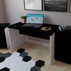 Escrivaninha Mesa Escritório 140cmx60cm 140cm Branco E Preto