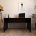 Escrivaninha Mesa Escritório 140cmx60cm 140cm Preto E Carvalh