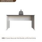 Escrivaninha Mesa Escritório 140cmx60cm 25mm Branca/preto