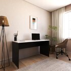 Escrivaninha Mesa Escritório 140cmx60cm 25mm Preto/branca