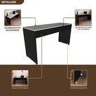 Escrivaninha Mesa Escritório 140cmx60cm 25mm Preto/cinza Cris