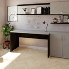 Escrivaninha Mesa Escritório 140cmx70cm 25mm Preto/cinza Cris