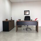 Escrivaninha Mesa Escritório 1450 Tamburato Nogal/preto