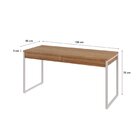 Escrivaninha Mesa Escritório 150cm 2 Gavetas Kuadra Lamina Me