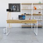 Escrivaninha Mesa Escritório 150cm 2 Gavetas Kuadra Lamina Me