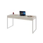Escrivaninha Mesa Escritório 150cm 2 Gavetas Kuadra Snow/bran