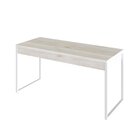 Escrivaninha Mesa Escritório 150cm 2 Gavetas Kuadra Snow/bran