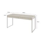 Escrivaninha Mesa Escritório 150cm 2 Gavetas Kuadra Snow/bran