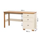 Escrivaninha Mesa Escritório 150cm 3 Gavetas Madeira Maciça P