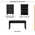 Escrivaninha Mesa Escritório 150cm Com Gaveteiro Com Rodízio