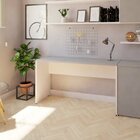 Escrivaninha Mesa Escritório 150cmx47cm 25mm Branca/cinza Cri