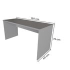 Escrivaninha Mesa Escritório 150cmx60cm 150cm Cinza Cristal C