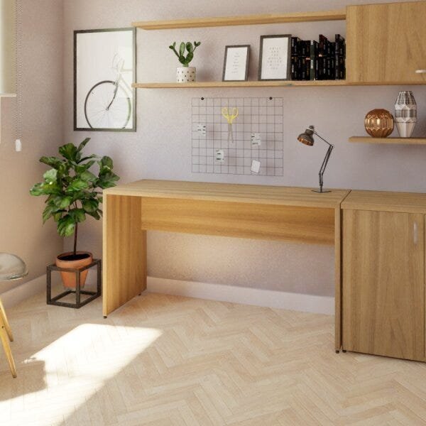 Escrivaninha Mesa Escritório 160cmx47cm 160cm Carvalho Mel Ca