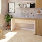 Escrivaninha Mesa Escritório 160cmx47cm 25mm Branca/carvalho