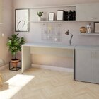 Escrivaninha Mesa Escritório 160cmx47cm 25mm Cinza Cristal