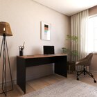 Escrivaninha Mesa Escritório 160cmx60cm 160cm Preto E Carvalh