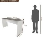 Escrivaninha Mesa Escritório 160cmx60cm 25mm Branca/cinza Cri