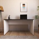 Escrivaninha Mesa Escritório 160cmx60cm 25mm Branca/preto