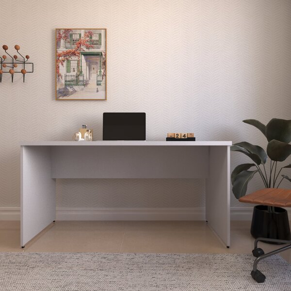 Escrivaninha Mesa Escritório 160cmx60cm Cinza Cristal