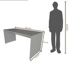 Escrivaninha Mesa Escritório 160cmx70cm 160cm Cinza Cristal C