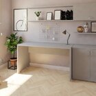 Escrivaninha Mesa Escritório 160cmx70cm 25mm Cinza Cristal