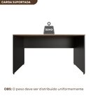 Escrivaninha Mesa Escritório 160cmx70cm 25mm Preto/carvalho M