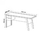 Escrivaninha Mesa Escritório 163cm 2 Gavetas Me4122 Amendoa