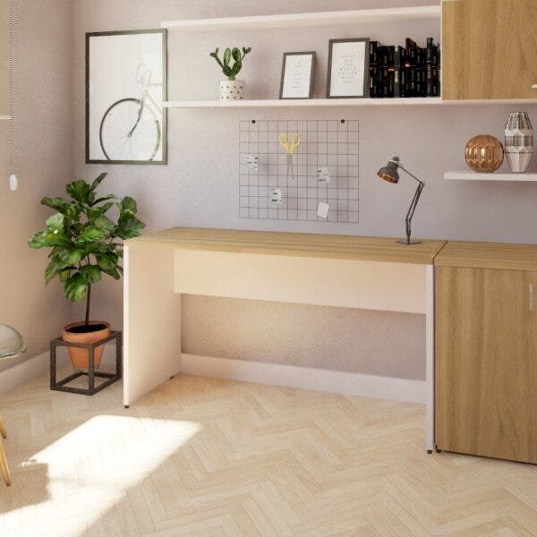 Escrivaninha Mesa Escritório 170cmx47cm 170cm Branca E Carval