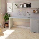 Escrivaninha Mesa Escritório 170cmx47cm 170cm Cinza Cristal C