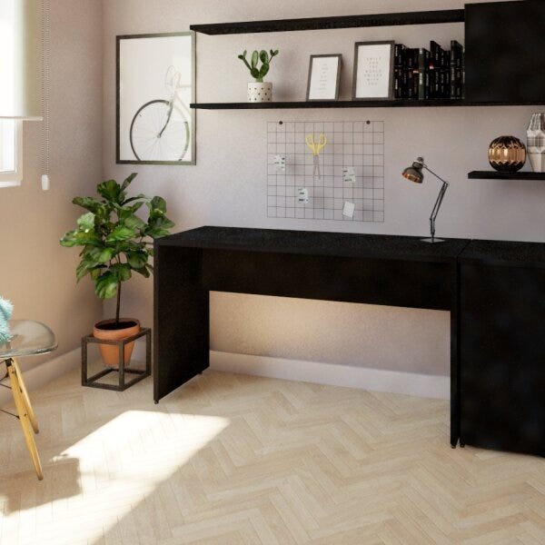 Escrivaninha Mesa Escritório 170cmx47cm 25mm Preto