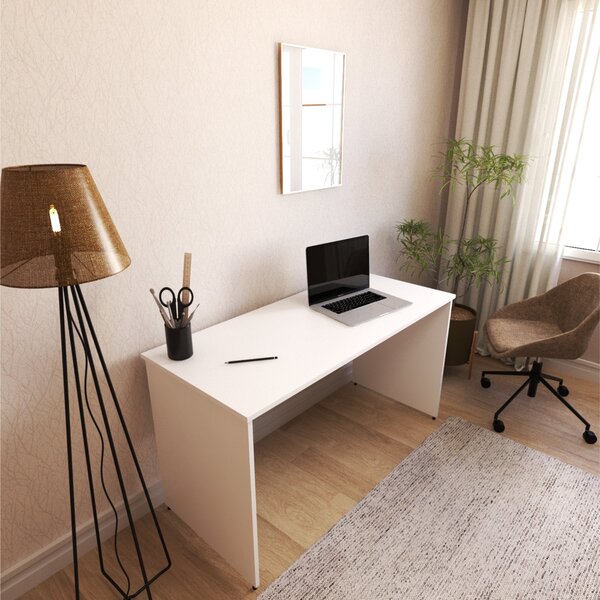 Escrivaninha Mesa Escritório 180cmx60cm 180cm Branca Branca